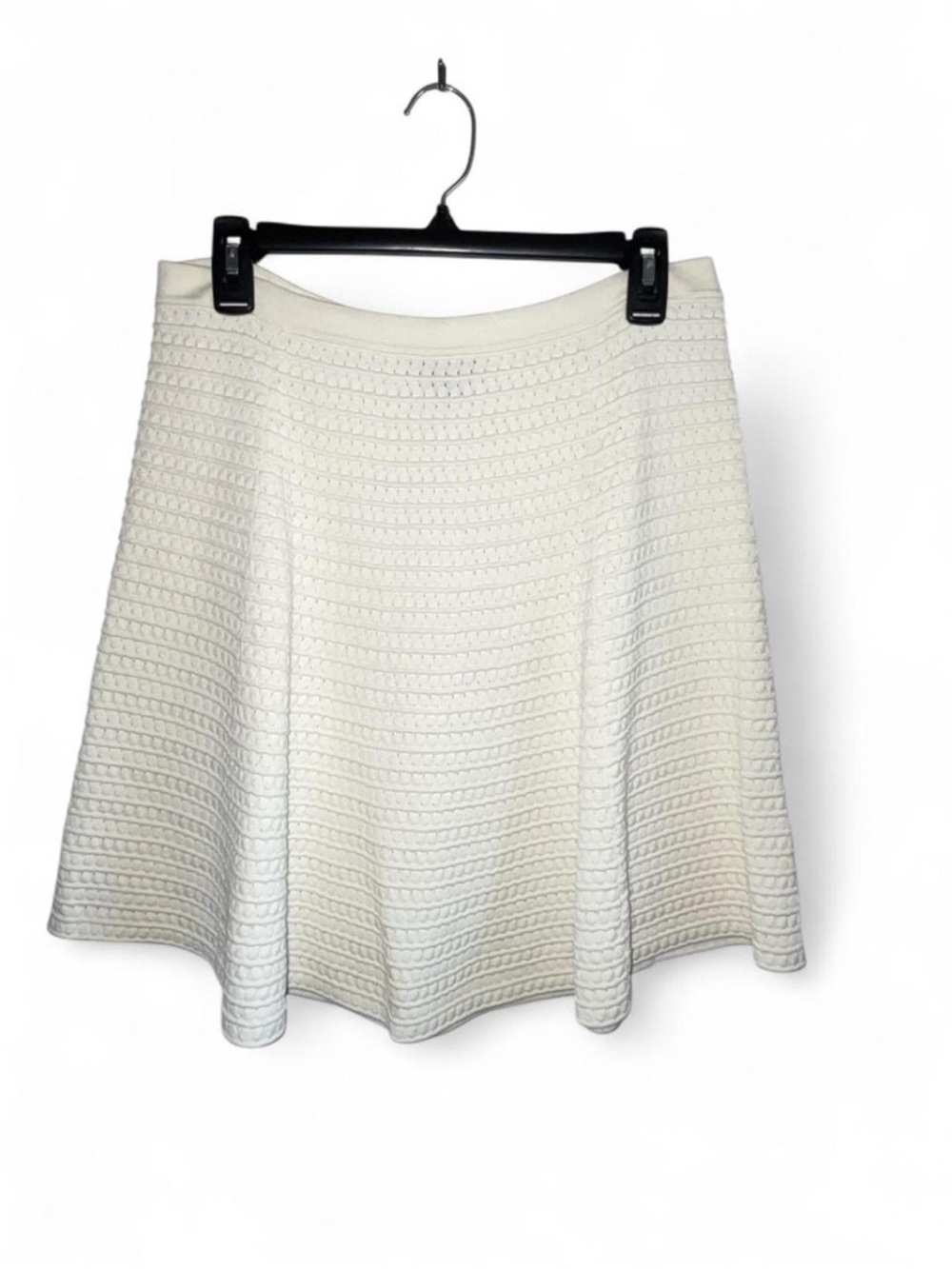 Theory Cream Textured Circle Skirt